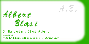 albert blasi business card